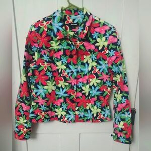 Mikane Women's Vintage Floral Jacket Size 14 90s